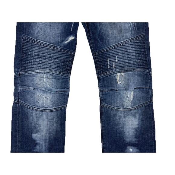 ROCK STAR Men's Sushi Distressed Button Fly Cotton Blend Jeans Size 34” X 33” - Picture 3 of 10